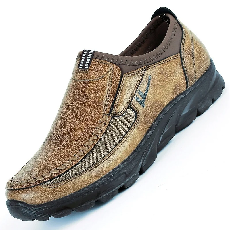 Мужская повседневная обувь люксовый бренд, натуральная кожа, мужские лоферы, Мокасины, дышащие, без шнуровки, черная обувь для вождения размера плюс 38-48