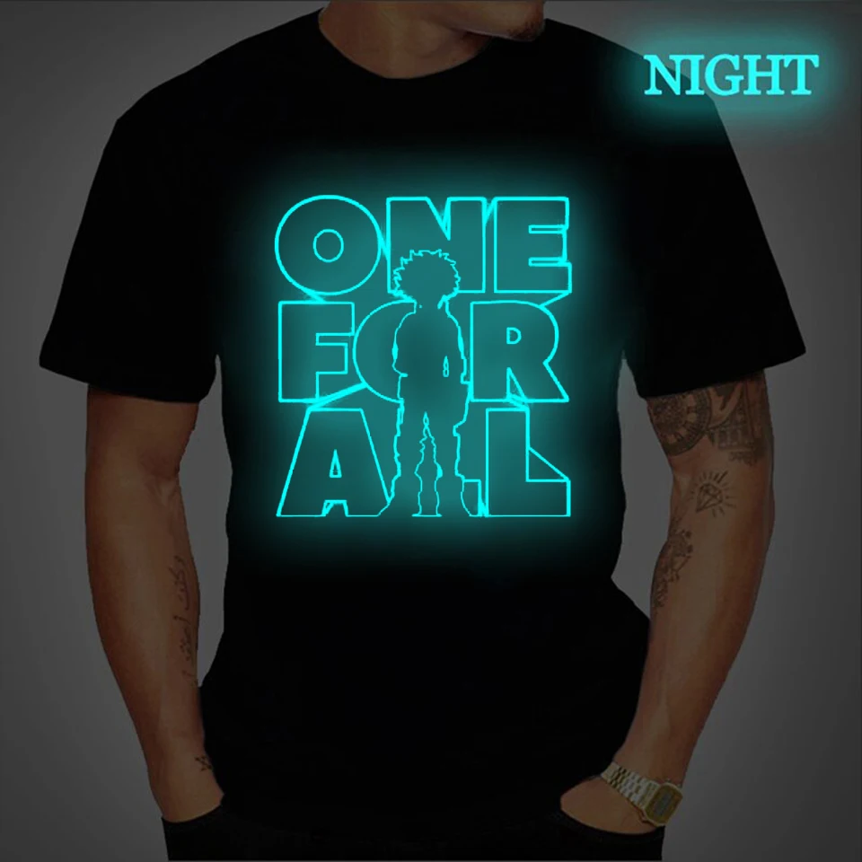 Футболка Мужская/женская светящаяся с принтом Моя геройская Академия брендовая