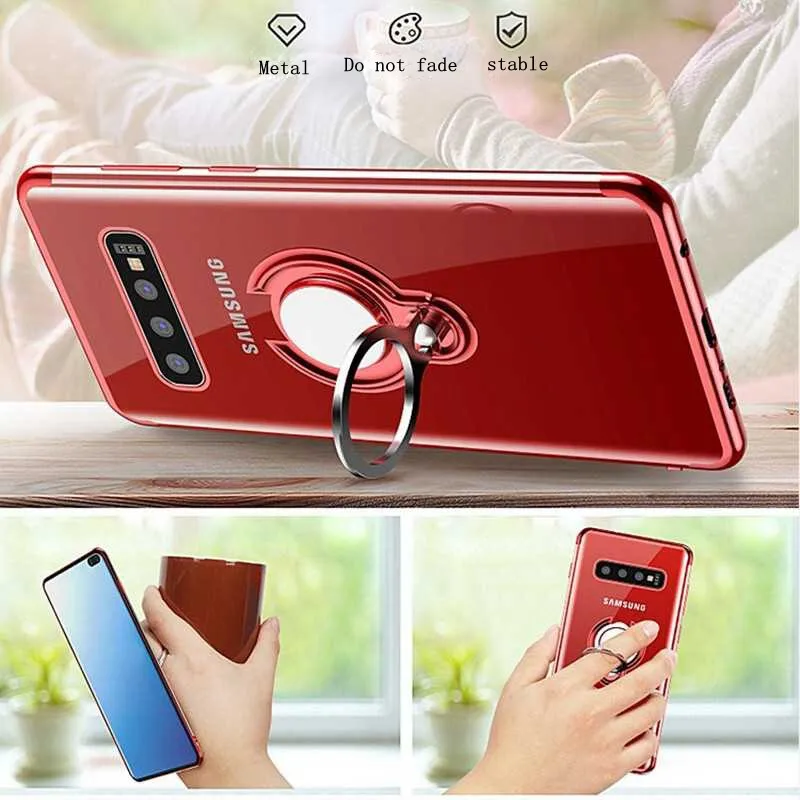 Чехол с кольцом на палец для Samsung S8 S9 S10 plus Note9 10 s105G мягкий силиконовый Магнитный