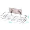 Bathroom Shelf Stainless Steel Shower Organizer Basket Kitchen Storage Shelf Wall Mounted Storage Rack with Adhesive Sticker 5