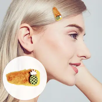 

5pcs Korean Candy Hair Clip Best Sellers Metal Plating Ornaments Fashion Jewelry Sweet Hairgrip Barrettes Plush Hairpins