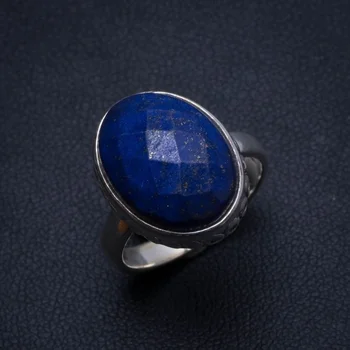 

Natural Lapis Lazuli Handmade Mexican 925 Sterling Silver Ring, US size 6 T6356