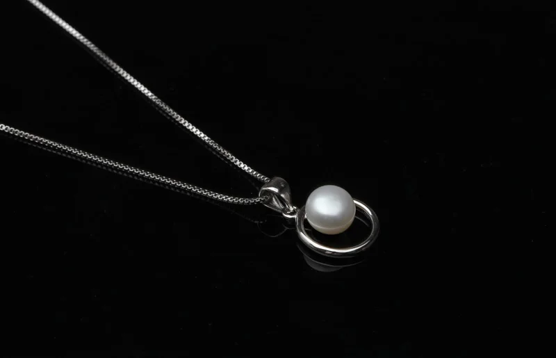 Настоящее 925 пробы Серебряное ожерелье для женщин, простое натуральное жемчужное ожерелье, ювелирные изделия для девочек на день рождения