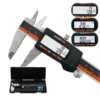 

2019 New Micro Meter 150MM LCD Digital Vernier Dial Caliper Stainless Steel Gauge Micrometer Electric 6 Inch Electronic Carbon