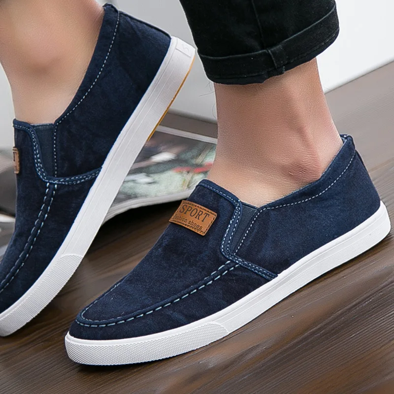 mens shoes casual Denim Male sneaker Slip on Loafers Men Canvas