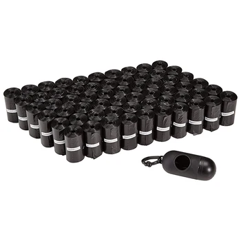 

Dog Poo Bag with Dispenser and Belt Clip, 22.5 x 30cm, Black-900 Pieces 60 Rolls Total