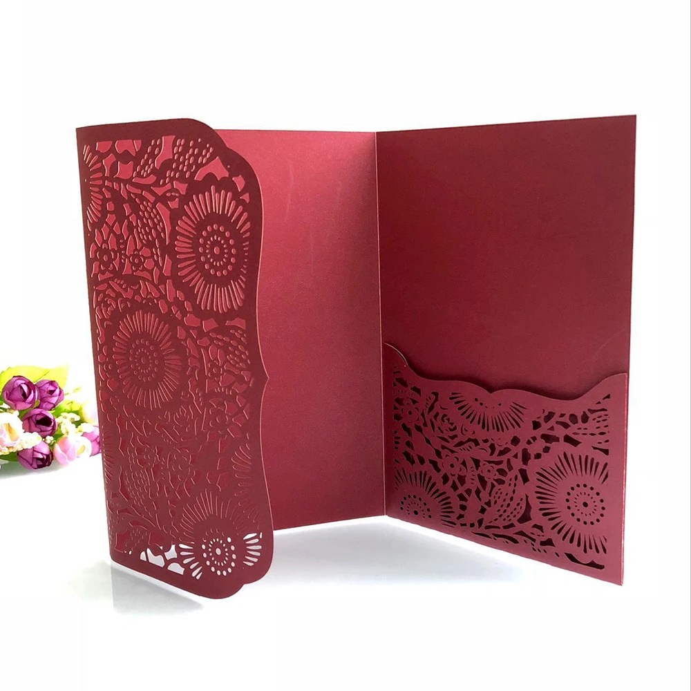 10pcs Elegant Laser Cut Wedding Invitation Cards Customize Business Greeting Card Baby Showers Part - 4000294892238