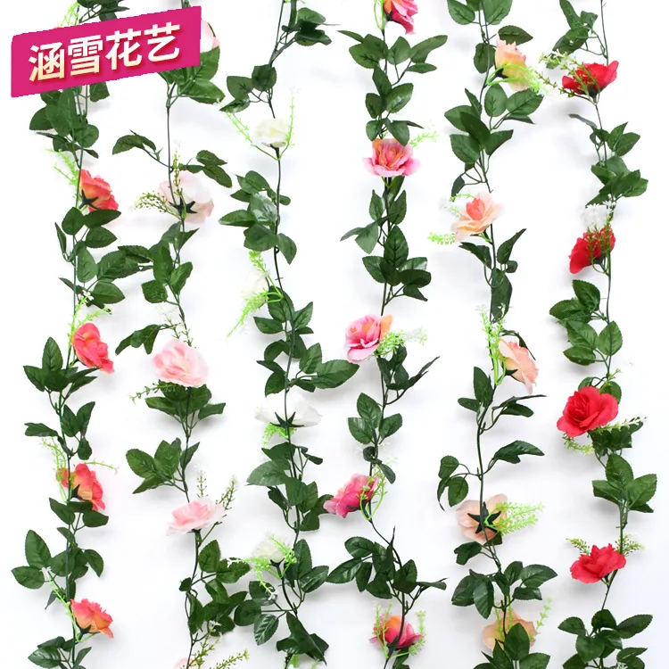 

Manufacturers Direct Selling New Style Artificial Rose Rattan Air Conditioning Pipe Heating Pipe Decoration Model 10 Head Rose R