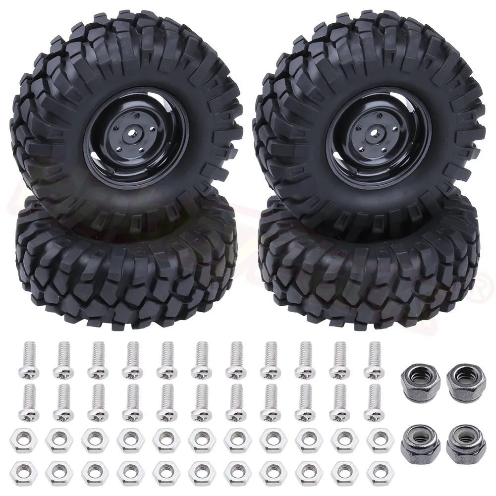 

4Pcs/lot 108mm 1.9" RC Crawler Tires & Wheel Rim Hex 12mm For 1-10 Scale Rock Racer Car HPI Redcat Racing AXIAL