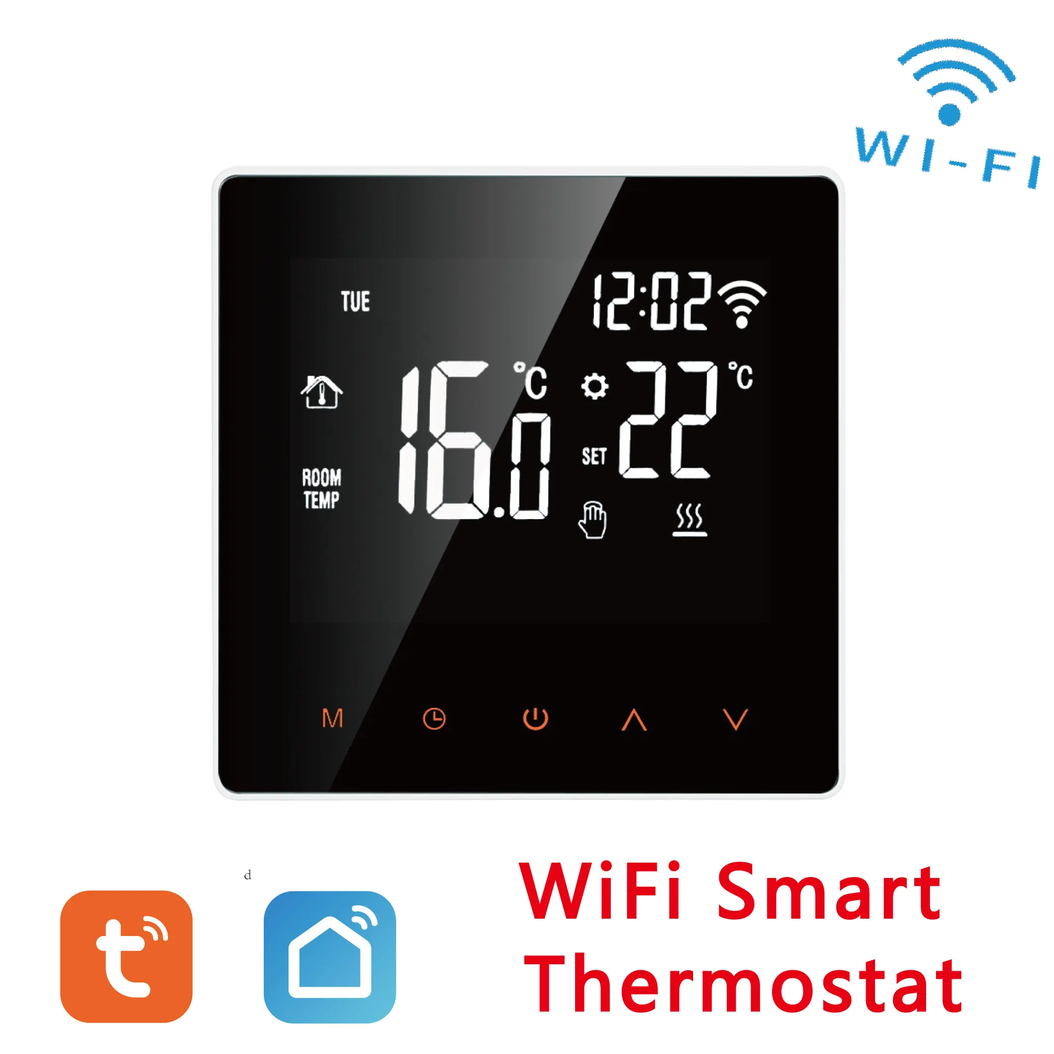 SALCAR Thermostat Connecté WiFi Chaudiere Gaz/Chauffage au Sol Eau  Thermostat avec récepteur programmable Tête Thermostatique Compatible avec   Alexa et Google Assistant Thermostat Tuya : : Bricolage