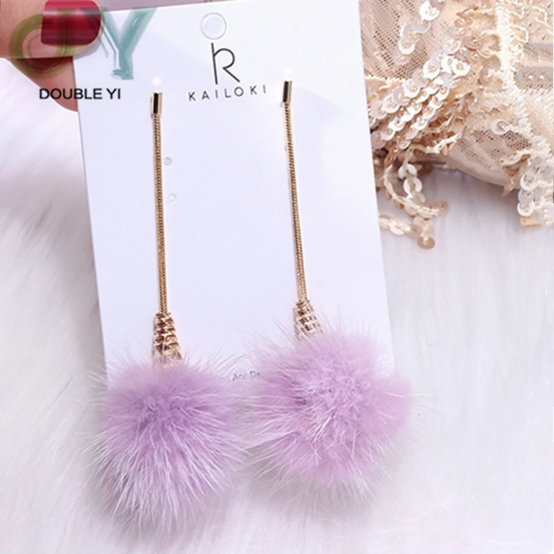 Style 1 925 Серебряная игла предотвращает аллергию серьги Популярные Таро фиолетовые плюшевые серьги - Цвет: Style 1