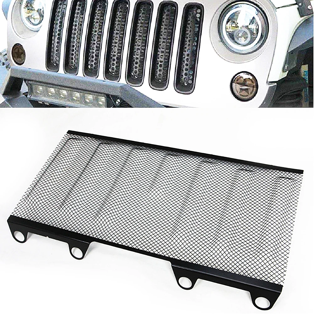 Для Jeep Wrangler JK решетка переднего капота стальной сетчатый предохранитель сетчатая решетка из нержавеющей стали вставка для Jeep Wrangler JK JKU запчасти