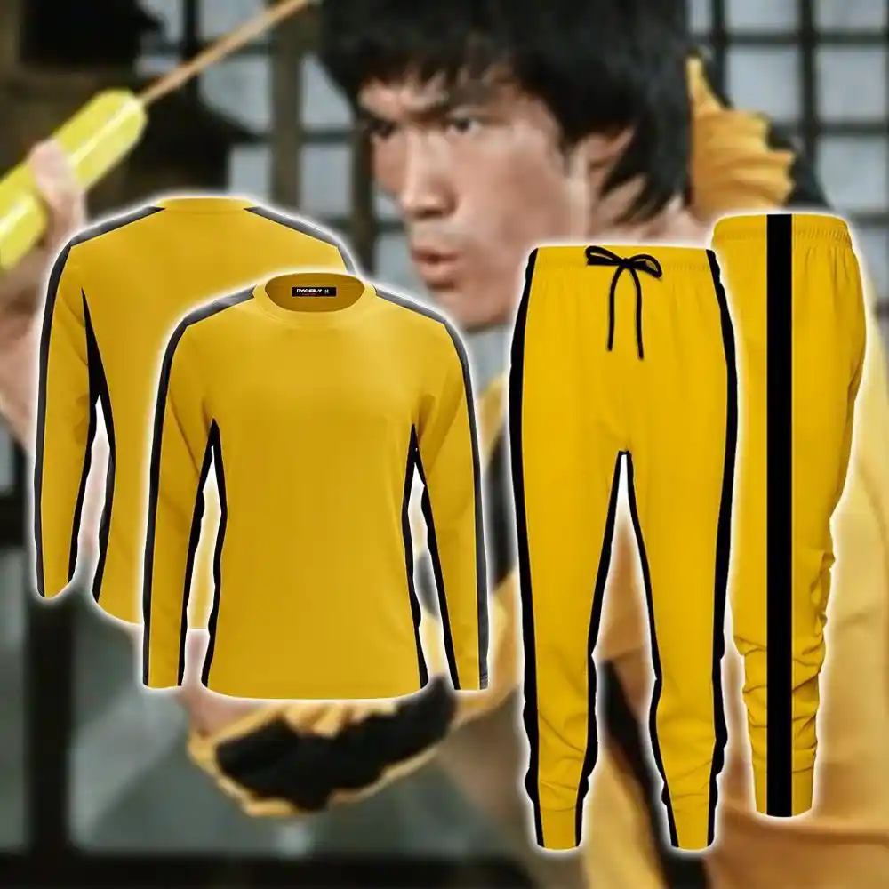 Bruce Lee Yellow Jumpsuit Adult Pull-Over Hoodie 