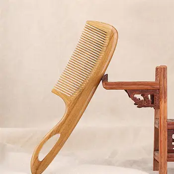 

1 PC Anti-Static Head Sandalwood Wooden Combs Popular Natural Health Care Hair Comb Hairbrush With Handle Massager Wholesales