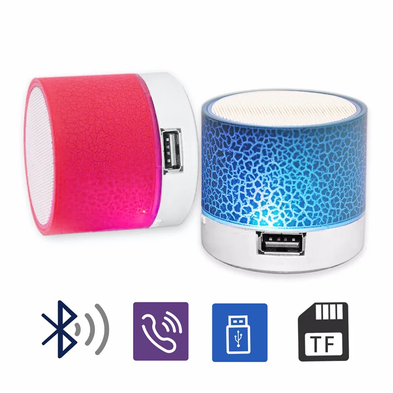 Bluetooth 4 0 подключение мини беспроводной громкоговоритель трещины светодиодный TF