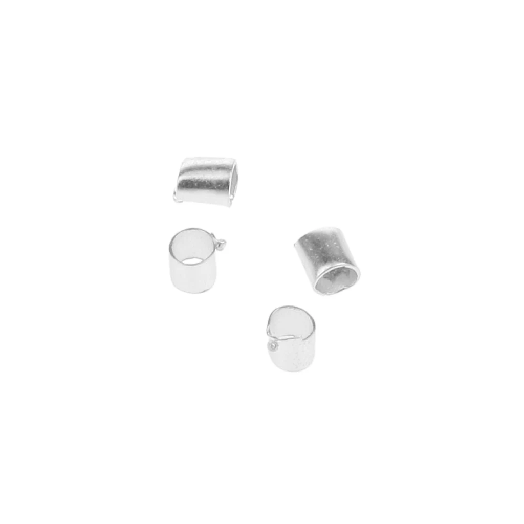 1200pcs silver color Gold Plated Copper Crimp Tube End Beads Jewelry Making Findings 2x2mm