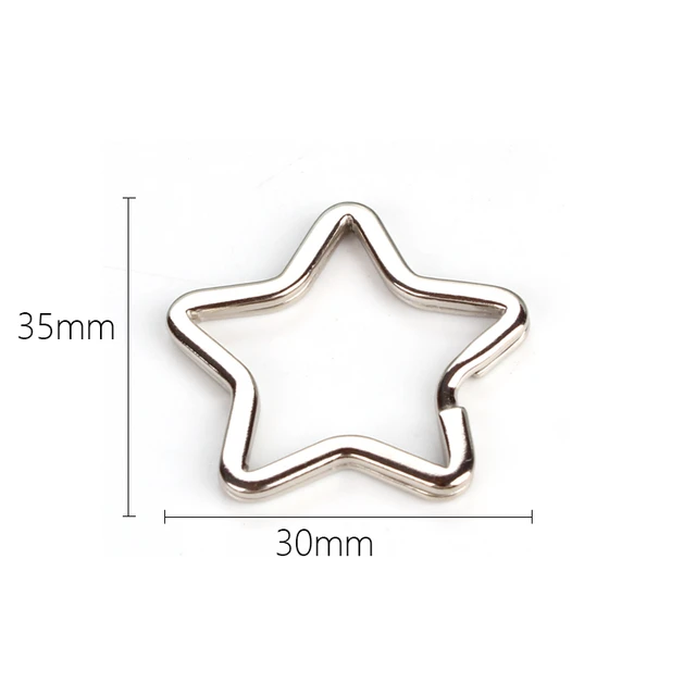 10pcs 35x30mm Star Small Key Rings Bulk Split Keychain Rings for Keys  Organization DIY Arts Crafts