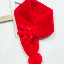 Серия Han, осенне-зимний шарф из кроличьей шерсти с магнитом, меховой воротник для мальчиков и девочек, маленький воротник с мультипликационным принтом, T25