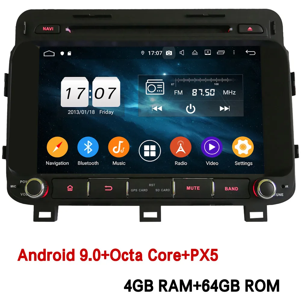 Klyde ips 4G wifi Android 9,0 Восьмиядерный 4 Гб ОЗУ 64 Гб ПЗУ DSP BT автомобильный DVD мультимедийный плеер радио gps для Kia K5 Optima - Цвет: 4GB RAM x 64GB ROM