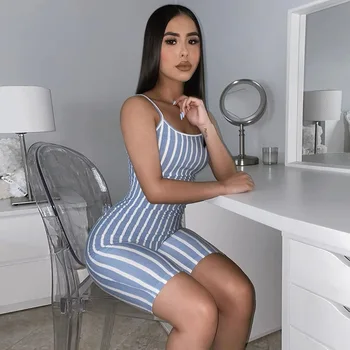 

Toplook Striped Graphics Bodycon Playsuits 2020 Women Summer Slim Active Wear Casual Streetwear Femme Short Sling Jumpsuit New