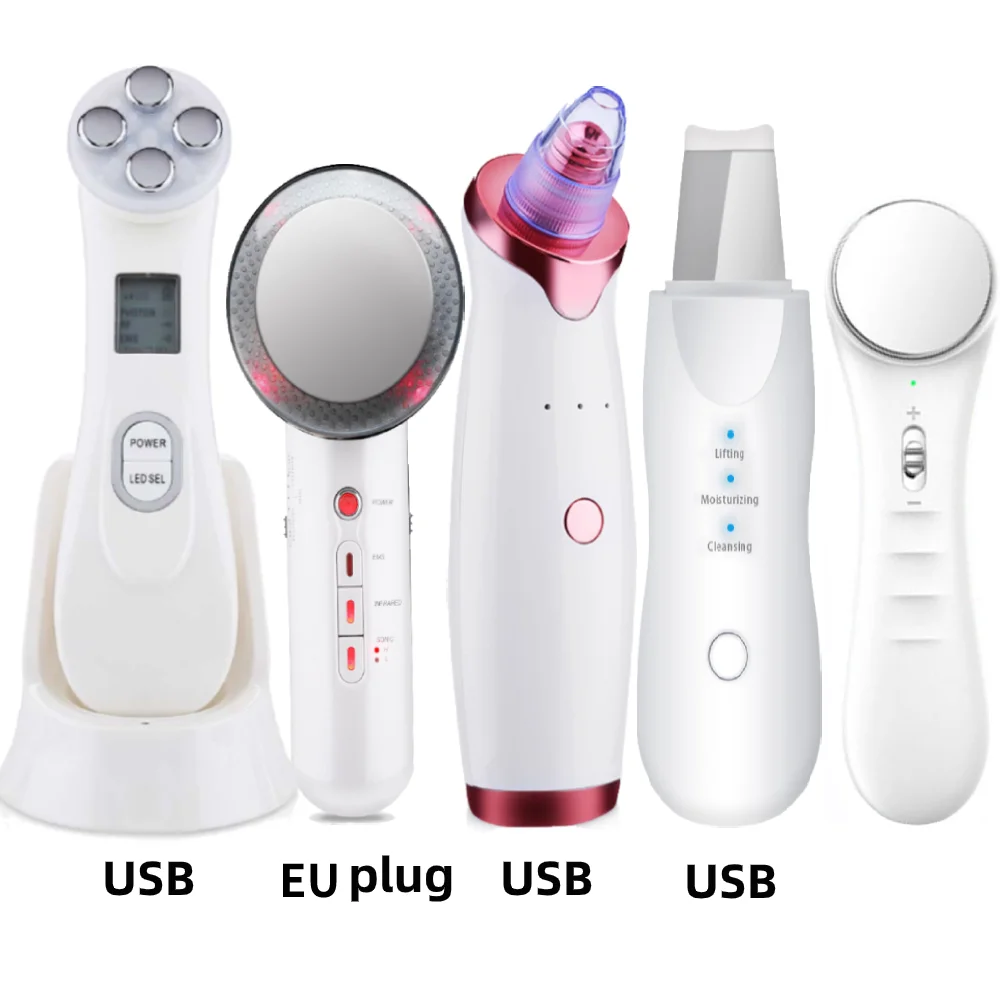 EMS Radio Frequency RF Blackhead Remover Skin Scrubber Infrared Body Slimming Massager Cavitacion Galvanica Cleaning Face Beauty 15
