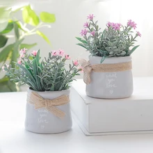 НОВЫЕ Маленькие искусственные зеленые растения для ванной, украшения для дома и офиса, искусственные горшки