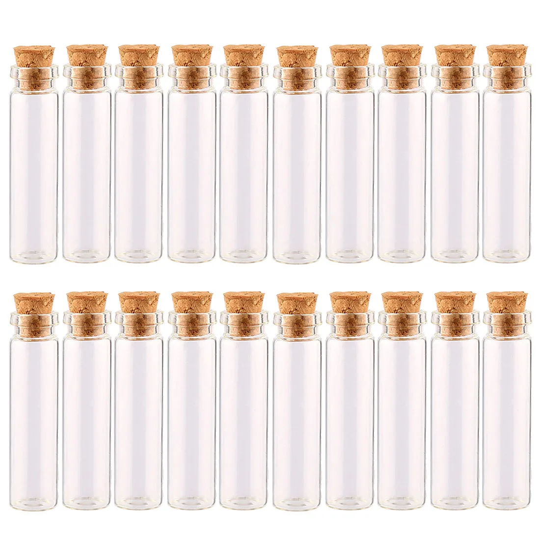 

20Pcs 12 X 45MM 2.5ML Mini Glass Bottles Empty Sample Small Glass Jars With Cork Stoppers For DIY Craft Decoration - Transparent