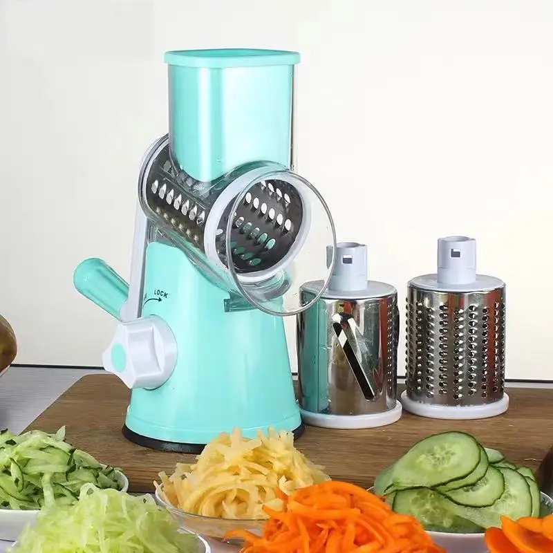 

Cut into slices Multifunction Kitchen 3 Stainless Steel Chopper Hand Kitchen Tool three-in-one Rotation