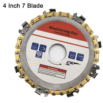 

5 Inch Chain Grinder Chain Saws Disc Woodworking Chain Plate Tool 5 Inch Multi-Functional Wood Carving Disc Angle Grinding Tool