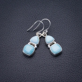 

Natural Caribbean Larimar Handmade 925 Sterling Silver Pendant 1.25" D3208