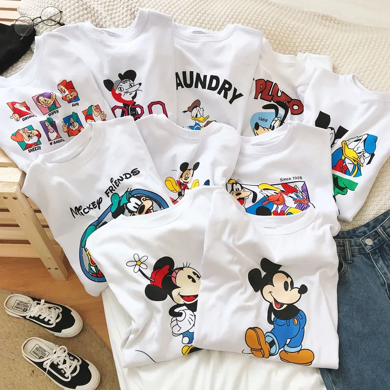 Disney с Микки Маусом и Минни Маус женские футболки для детей Летняя модная