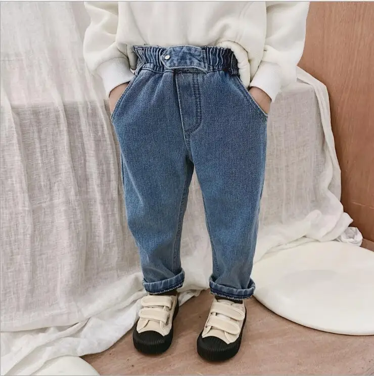 New Girls Denim Pants Autumn Winter Thicken Fashion Girls Jean Pants 1-6T PQ827