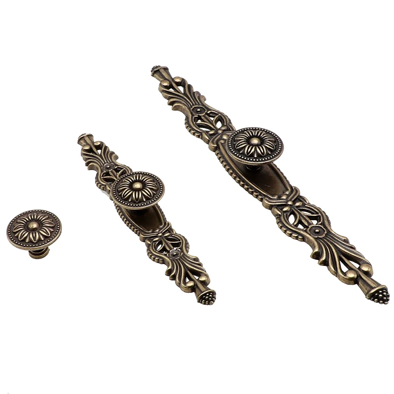 QVWN Antique Bronze Kitchen Cabinet Drawer Knobs And Handles Dresser Cupboard Wardrobe Furniture Pulls Handle Wooden Box Jewelry