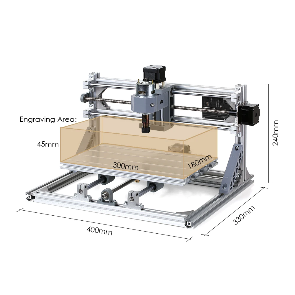CNC3018 5500mw Mini-Laser-Graviermaschine DIY Kit GRBL-Steuerung 300x180x45mm 