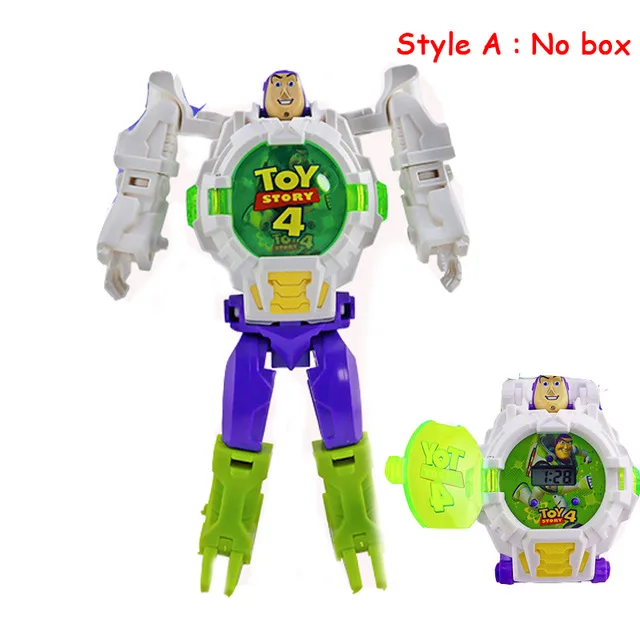 Новейший Базз Лайтер робот часы блок игрушки Дети трансформация наручные часы мультфильм фигура Мстителей игрушки для детей Рождественский подарок - Цвет: Buzz B no box