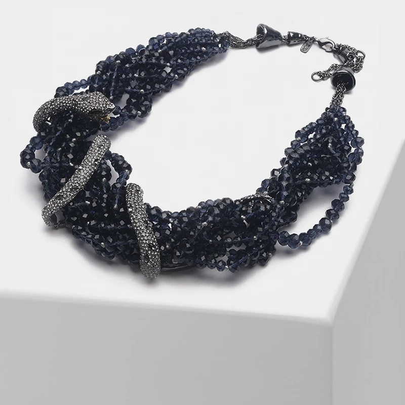 

Small snake winding design retro shiny multi - layer necklace