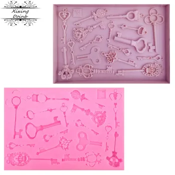 

DIY lock silicone key shape soft candy cake decoration tools silicone mold cooking sugar technology