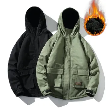 

Men's Windproof Parkas Winter Military Fashion Jacket Men Thick Casual Outwear Jacket Plus Size 5XL Velvet Warm Coat Men