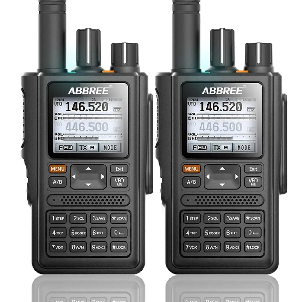 2pcsABBREE AR-F8 gps 6 полос(136-520 МГц) 8 Вт 999CH Многофункциональный VOX DTMF SOS lcd цветной любительский Ham двухстороннее Радио рация