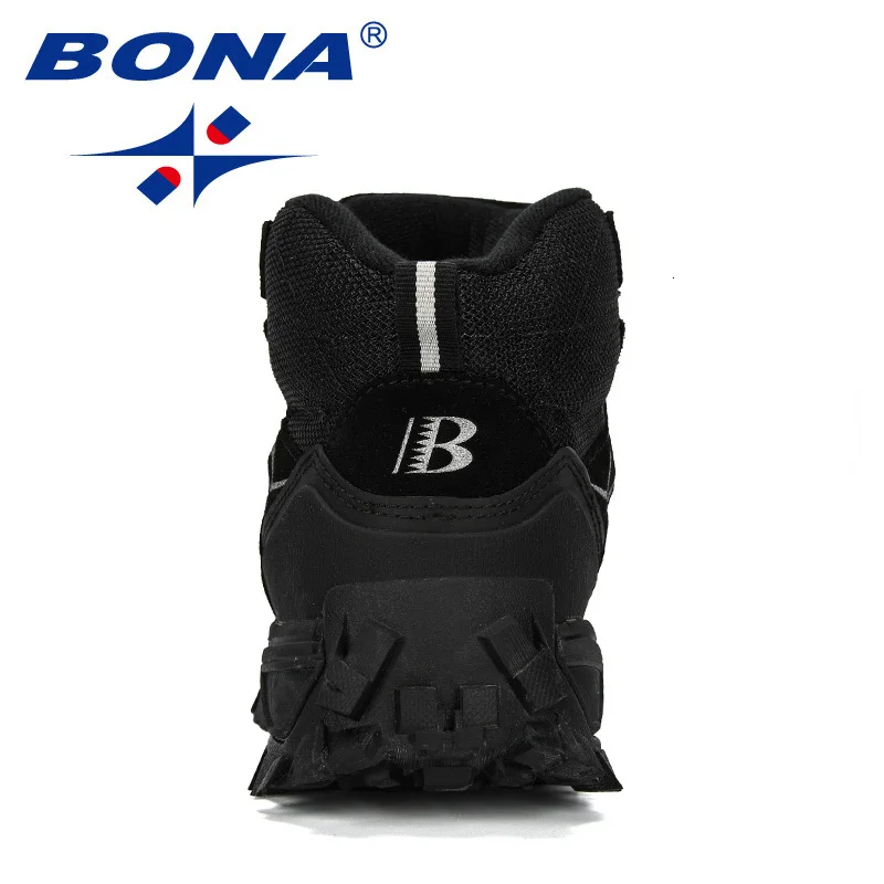 BONA/Новинка года; мужские походные ботинки из натуральной кожи; зимние мужские кроссовки; Мужская тактическая обувь для охоты; Теплая обувь из плюша