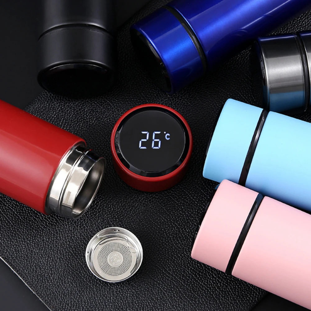 500ML 304Stainless Steel Thermos Vacuum Flasks Temperature Display Hot