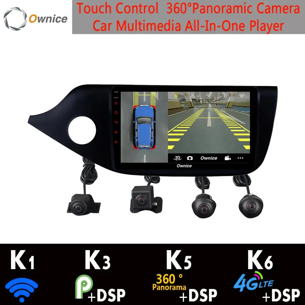 360°Panoramic 4G SIM+Wifi 8Core 4G+64G Android 9.0 Car Multimedia Radio For Kia Ceed LHD RHD 2012-2016GPS SPDIF DSP Auto CarPlay |