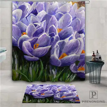 

Custom flower painting (1) Waterproof Shower Curtain Doormat Home Bath Bathroom Polyester Fabric Multi Sizes#2019-1-05-40