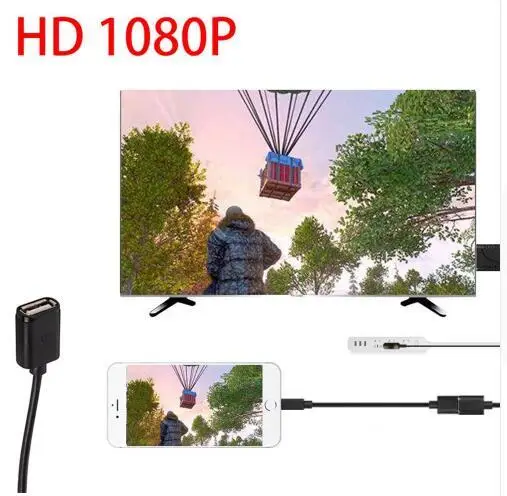 1080P HDMI цифровой AV ТВ Кабель HDMI к USB Женский/мужской адаптер охлаждающее отверстие для HD tv подключение зеркального литья к iOS Android телефон
