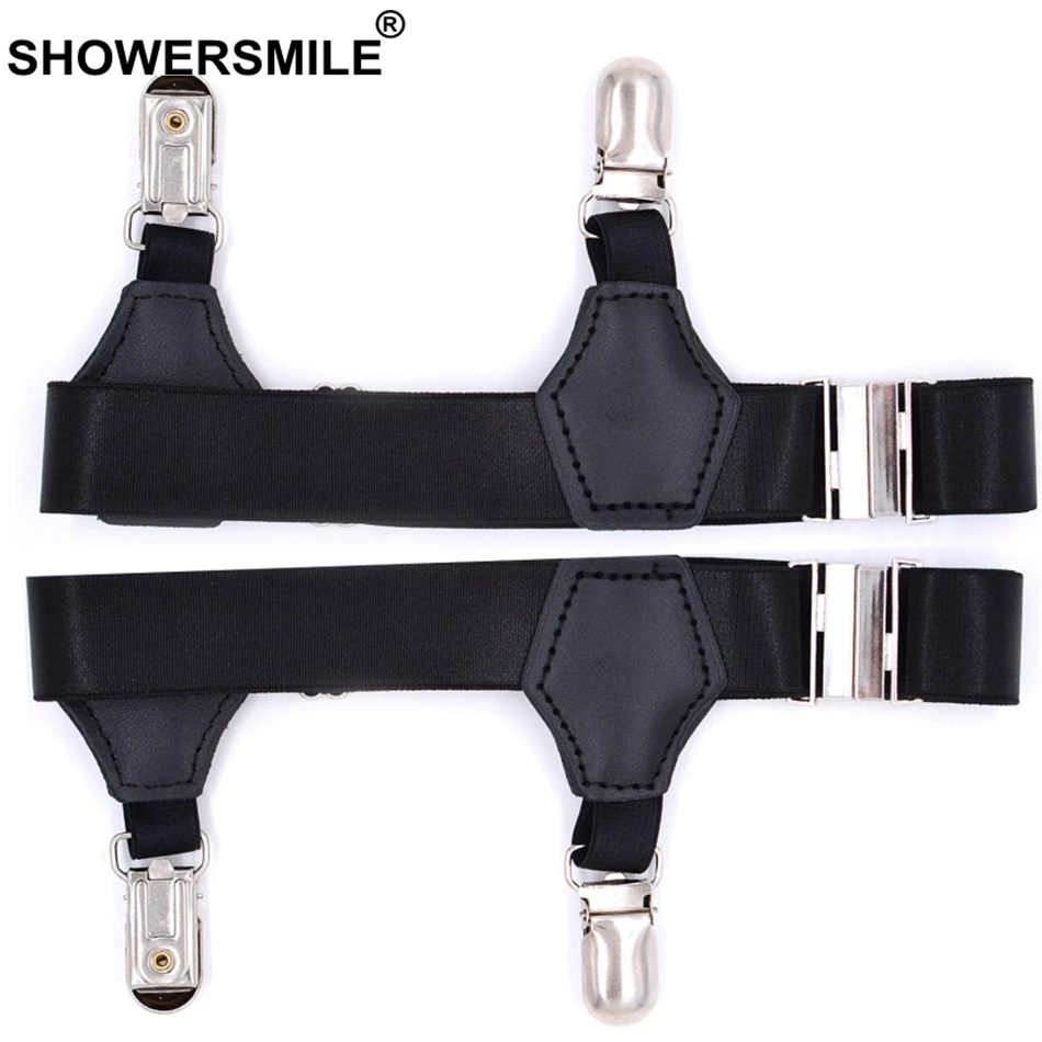 SHOWERSMILE Мужские аксессуары черные подтяжки для носков мужские чулок регулируемые