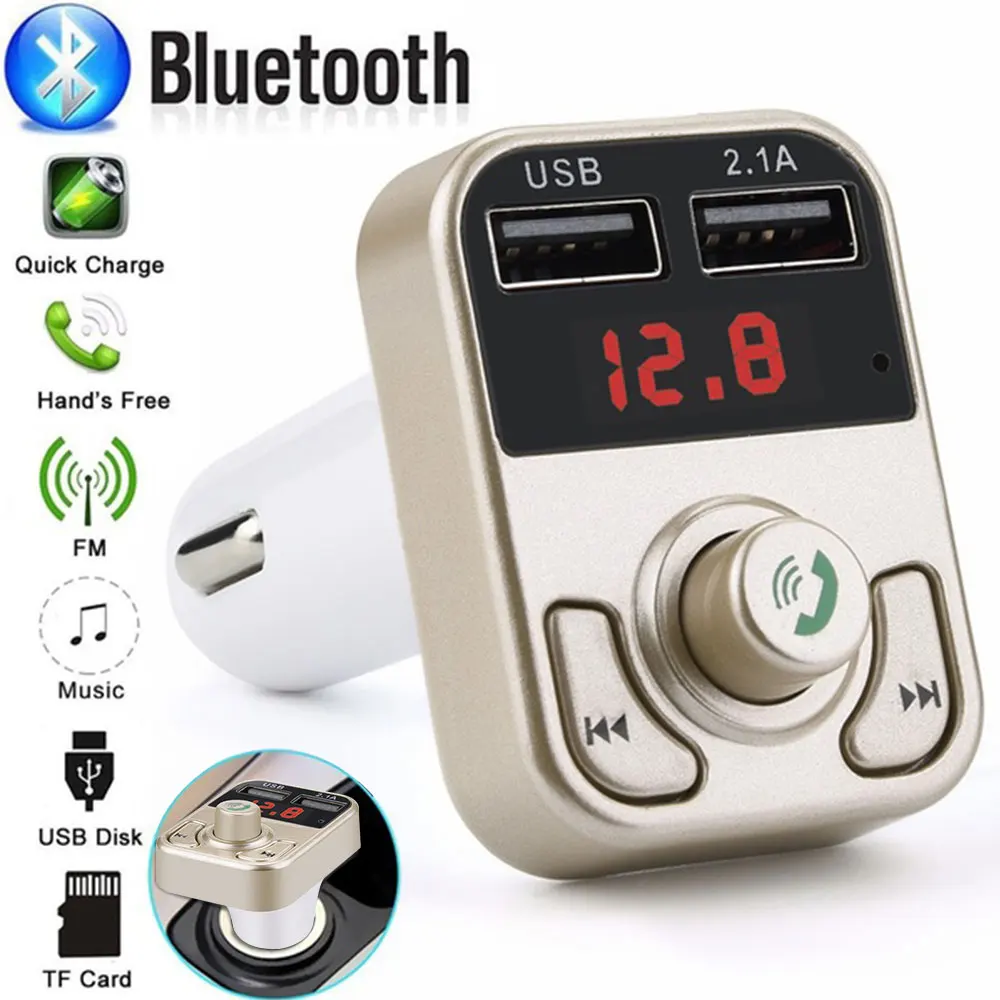 Универсальный автомобильный FM передатчик Bluetooth беспроводной радио адаптер FM USB передатчик зарядное устройство Обнаружение напряжения