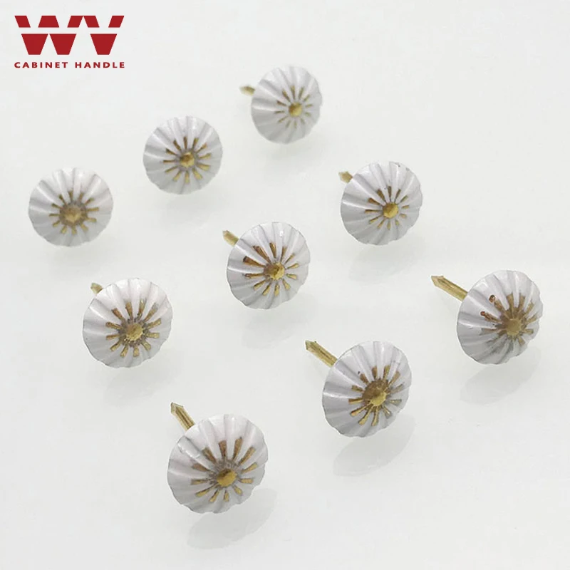 Painted Bubble Nail Sofa Nail Decoration Thumbtack Tack Antique Round Head Can Wall White Flower Hardware