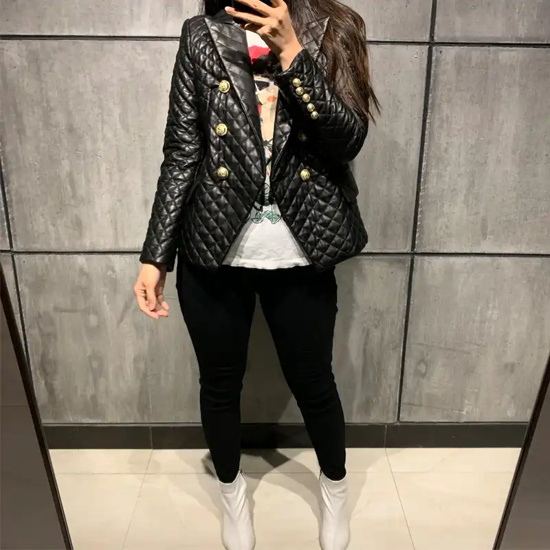 women's genuine leather blazers