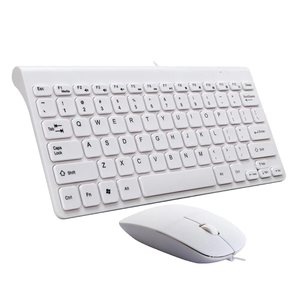 Wired 78 Key Keyboard Mouse Combo with 1.3meter Cable for Home Office White
