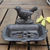 Vintage Black Cast Iron Bird Soap Dish With Three Standing Feet Country Accent Rough Handmade Tabletop Mini Metal Storage Holder 2